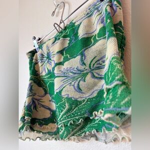 Free People Green and Cream Knit Tube Top Size XS